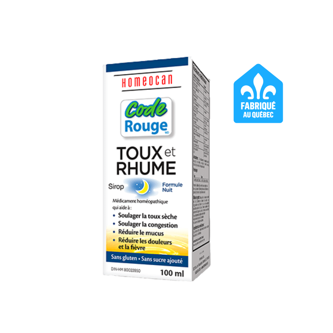 Toux Rhume nuit sirop Homeocan